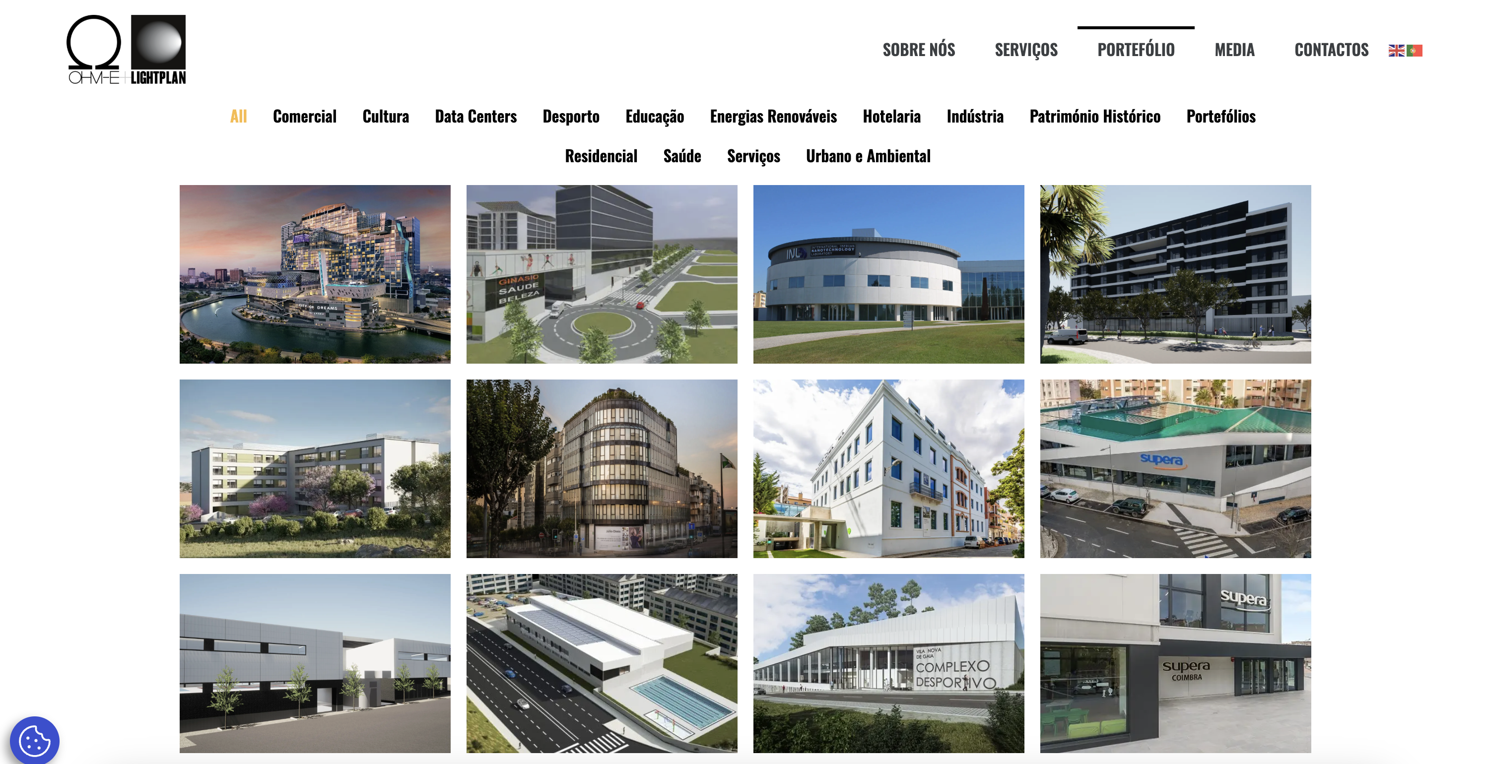 Homepage do website OHM-E + Lightplan