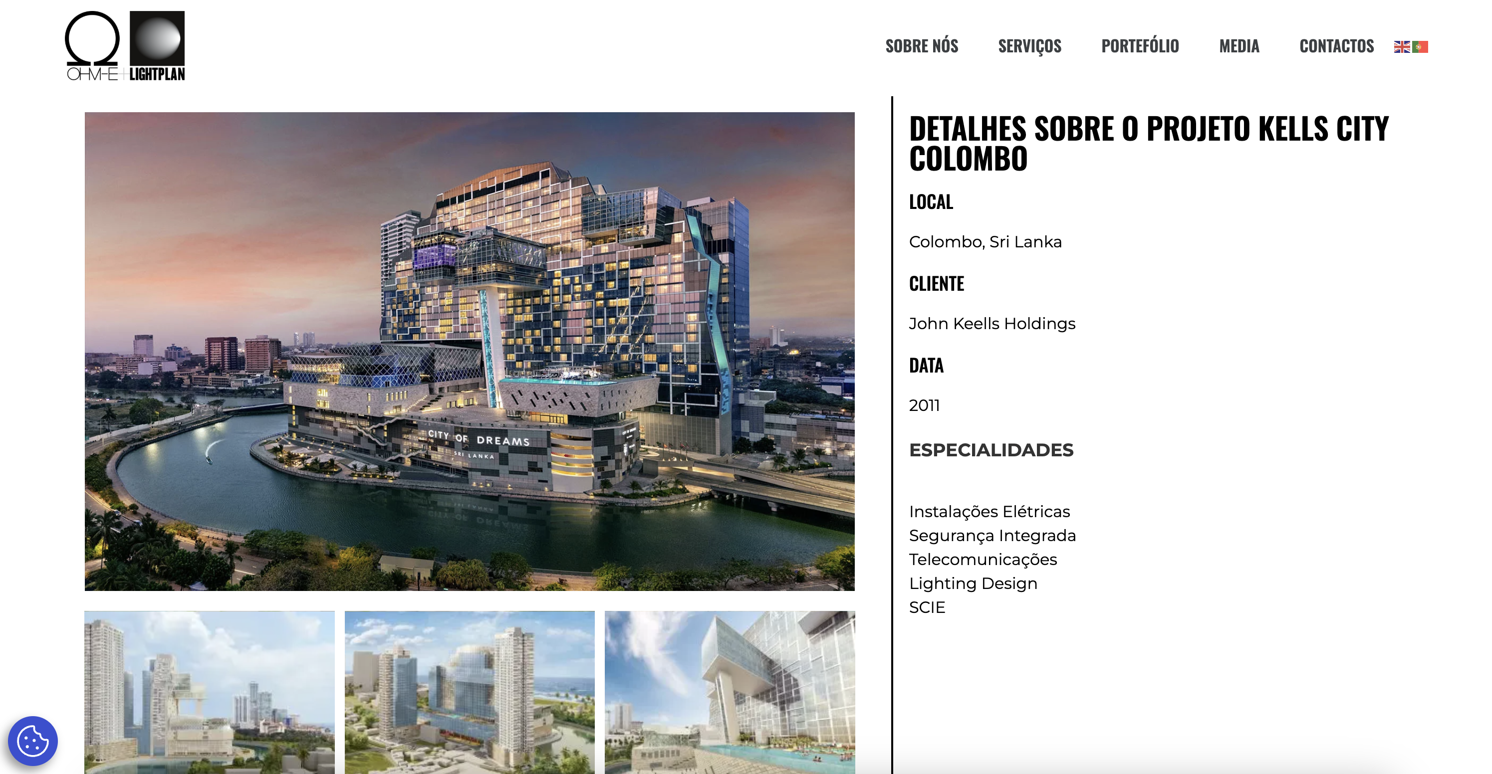 Homepage do website OHM-E + Lightplan